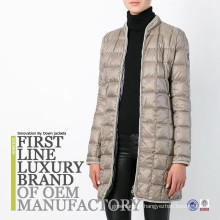 2017 De haute qualité Bureau Lady Soft Shiny Shell Goose Down Capot de remplissage Free Ultralight Fashion Winter Jacket